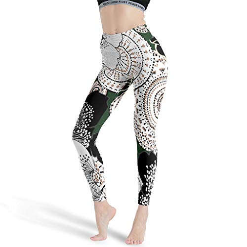 Gamoii Leggings de yoga para mujer, diseño de flores, impresión 3D, pantalones de yoga, cintura alta, de malla blanco XS