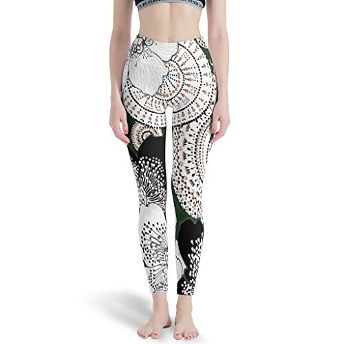 Gamoii Leggings de yoga para mujer, diseño de flores, impresión 3D, pantalones de yoga, cintura alta, de malla blanco XS Gamoii Leggings de yoga para mujer, diseño de flores, impresión 3D, pantalones de yoga, cintura alta, de malla blanco XS