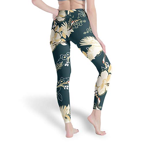 Gamoii Leggings deportivos para mujer, diseño de flores, con impresión 3D, pantalones de yoga, cintura alta, suaves blanco XXXL