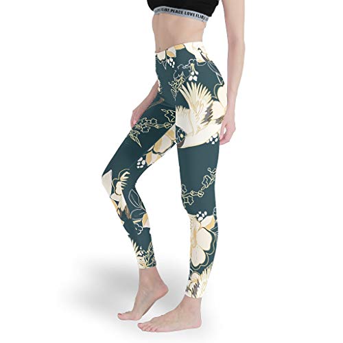 Gamoii Leggings deportivos para mujer, diseño de flores, con impresión 3D, pantalones de yoga, cintura alta, suaves blanco XXXL