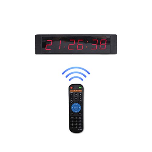 GAN XIN Reloj de pared LED multifuncional de 1 pulgada de alto 6 dígitos, con temporizador digital de cuenta regresiva/arriba, reloj de tiempo real de 12/24 horas, cronómetro por control remoto GAN XIN Reloj de pared LED multifuncional de 1 pulgada de alto 6 dígitos, con temporizador digital de cuenta regresiva/arriba, reloj de tiempo real de 12/24 horas, cronómetro por control remoto