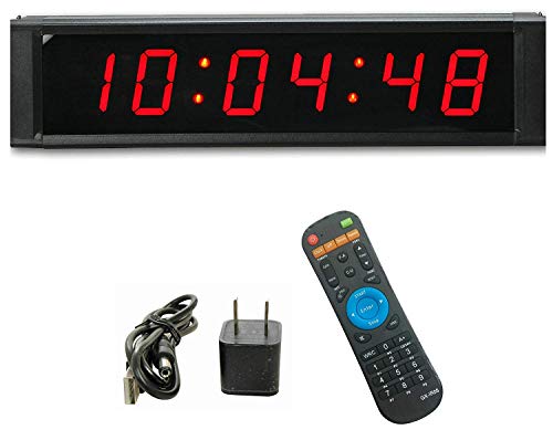 GAN XIN Reloj de pared LED multifuncional de 1 pulgada de alto 6 dígitos, con temporizador digital de cuenta regresiva/arriba, reloj de tiempo real de 12/24 horas, cronómetro por control remoto GAN XIN Reloj de pared LED multifuncional de 1 pulgada de alto 6 dígitos, con temporizador digital de cuenta regresiva/arriba, reloj de tiempo real de 12/24 horas, cronómetro por control remoto
