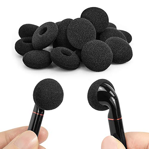 Ganbary Almohadillas Auriculares, Reemplazo Cojines Auriculares para Mayorías de Auriculares, Negro, 25 Pares, 18mm, Negro