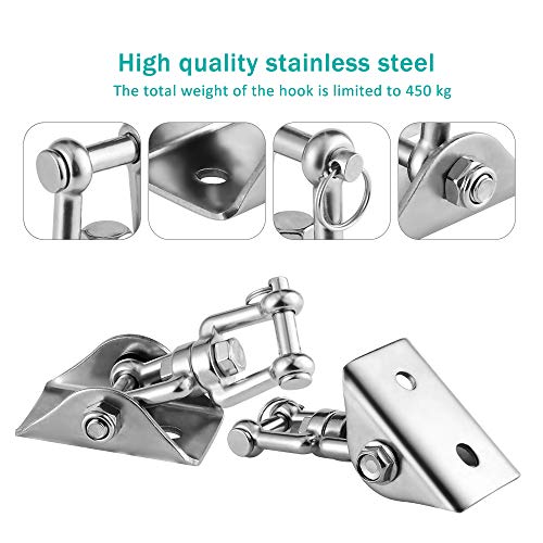 Gancho de suspensión de techo de acero inoxidable 304, resistente Colgadores giratorios de 360 ° para juegos de madera Silla de hamaca de porche de cuerda Soporte de columpio de yoga GYM Gancho de suspensión de techo de acero inoxidable 304, resistente Colgadores giratorios de 360 ° para juegos de madera Silla de hamaca de porche de cuerda Soporte de columpio de yoga GYM