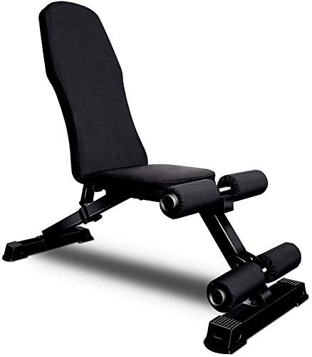 GANE Bancos de Pesas Ajustables 90 ° Plano, con Mancuernas, Silla de Fitness Multifuncional para el hogar, Silla de Fitness de Prensa Comercial para Tabla de músculos Abdominales, Estable y Estable