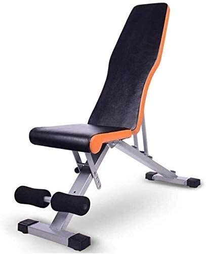 GANE Bancos de Pesas Ajustables 90 ° Plano, Plegable con Mancuernas Equipo de Ejercicios Multifuncional Tablero de músculos Abdominales Equipo de Ejercicios Silla Deportiva Plegable para el Abdomen