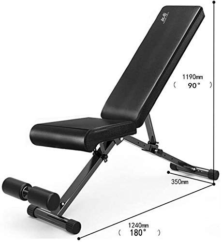 GANE Bancos de Pesas Ajustables de 90 °, Planos, Plegables, Multiusos, para Ejercicios, Fitness, Plegables para Todo el Cuerpo, Ejercicios para Levantar, Moscas, Negro GANE Bancos de Pesas Ajustables de 90 °, Planos, Plegables, Multiusos, para Ejercicios, Fitness, Plegables para Todo el Cuerpo, Ejercicios para Levantar, Moscas, Negro