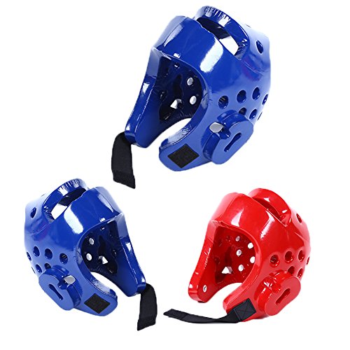 Ganquer Niños Unisex Taekwondo Casco Kick Boxing Casco Sports Accesorio Cara Completa Protector de Cabeza Ajuste Boxeo Tocados - Rojo, S