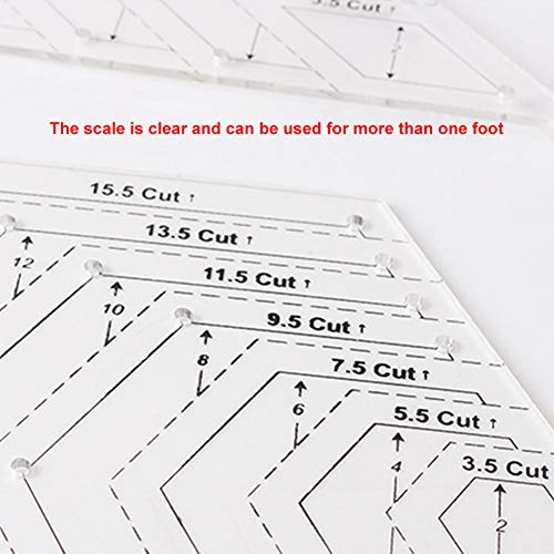 Gaocunk Regla de patchwork, regla triangular de 60/45 grados, plantillas de forma hexagonal, acrílico transparente, regla de corte para costura, parches, zócalos, atar