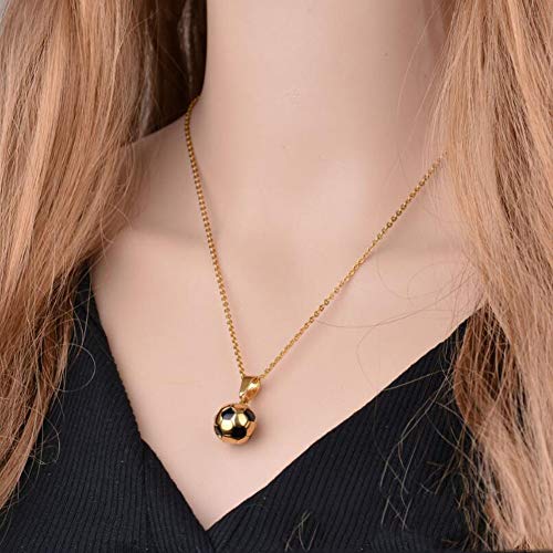 GAOHONGMEI Collar colgante de fútbol 3D para hombre Acero inoxidable Hobby Atleta Charm Artículo Joyería-gold GAOHONGMEI Collar colgante de fútbol 3D para hombre Acero inoxidable Hobby Atleta Charm Artículo Joyería-gold