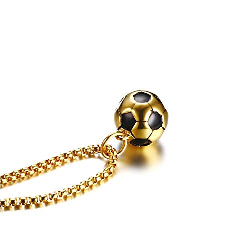 GAOHONGMEI Collar colgante de fútbol 3D para hombre Acero inoxidable Hobby Atleta Charm Artículo Joyería-gold GAOHONGMEI Collar colgante de fútbol 3D para hombre Acero inoxidable Hobby Atleta Charm Artículo Joyería-gold