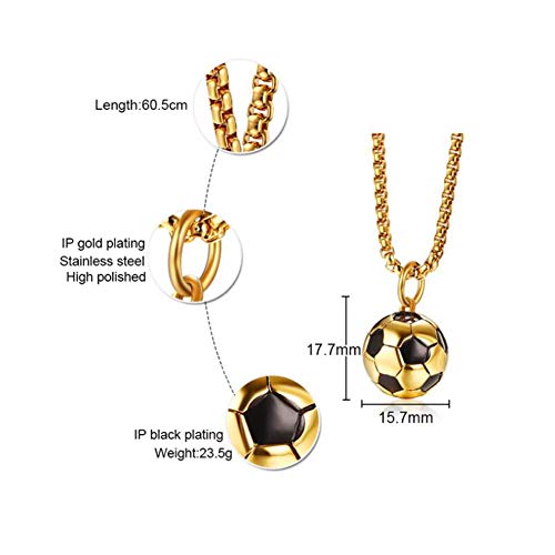 GAOHONGMEI Collar colgante de fútbol 3D para hombre Acero inoxidable Hobby Atleta Charm Artículo Joyería-gold GAOHONGMEI Collar colgante de fútbol 3D para hombre Acero inoxidable Hobby Atleta Charm Artículo Joyería-gold