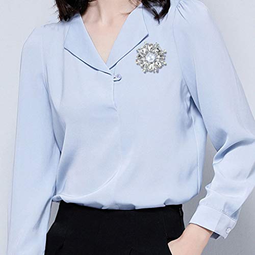 Gaorb Broche de la Mujer, Perla Ramillete Ramillete de Flores de Vestuario Femenino Goteo Coincidencia de Plata 4.3 * los 4.3CM Gaorb Broche de la Mujer, Perla Ramillete Ramillete de Flores de Vestuario Femenino Goteo Coincidencia de Plata 4.3 * los 4.3CM