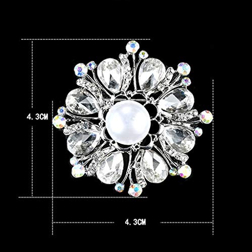 Gaorb Broche de la Mujer, Perla Ramillete Ramillete de Flores de Vestuario Femenino Goteo Coincidencia de Plata 4.3 * los 4.3CM Gaorb Broche de la Mujer, Perla Ramillete Ramillete de Flores de Vestuario Femenino Goteo Coincidencia de Plata 4.3 * los 4.3CM