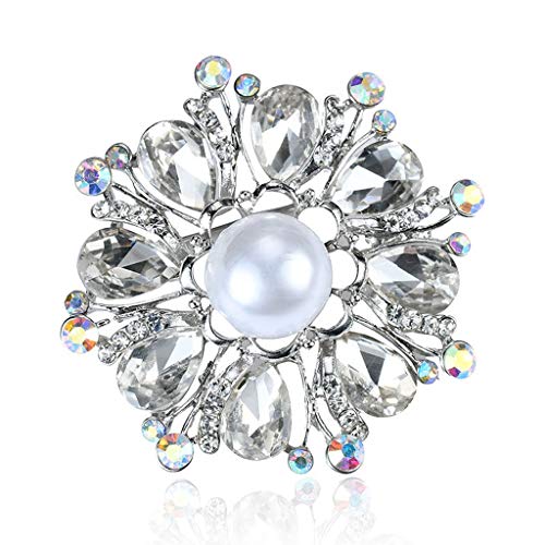 Gaorb Broche de la Mujer, Perla Ramillete Ramillete de Flores de Vestuario Femenino Goteo Coincidencia de Plata 4.3 * los 4.3CM Gaorb Broche de la Mujer, Perla Ramillete Ramillete de Flores de Vestuario Femenino Goteo Coincidencia de Plata 4.3 * los 4.3CM