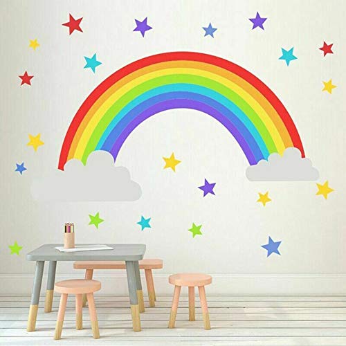 Gaosheng Rainbow vinilo pegatinas de pared habitación infantil dormitorio sala de juegos calcomanías hogar moda