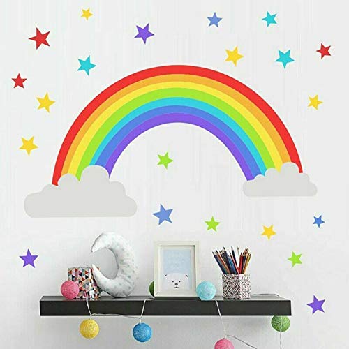 Gaosheng Rainbow vinilo pegatinas de pared habitación infantil dormitorio sala de juegos calcomanías hogar moda