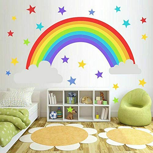 Gaosheng Rainbow vinilo pegatinas de pared habitación infantil dormitorio sala de juegos calcomanías hogar moda