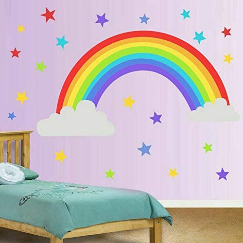 Gaosheng Rainbow vinilo pegatinas de pared habitación infantil dormitorio sala de juegos calcomanías hogar moda