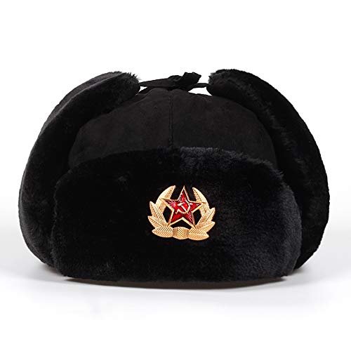 GAOXUQIANG Ejército soviético Ruso Piel Militar Sombrero de cosaco Ushanka Sombrero