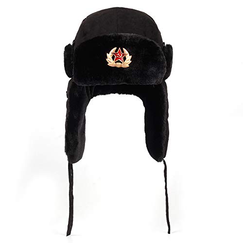 GAOXUQIANG Ejército soviético Ruso Piel Militar Sombrero de cosaco Ushanka Sombrero