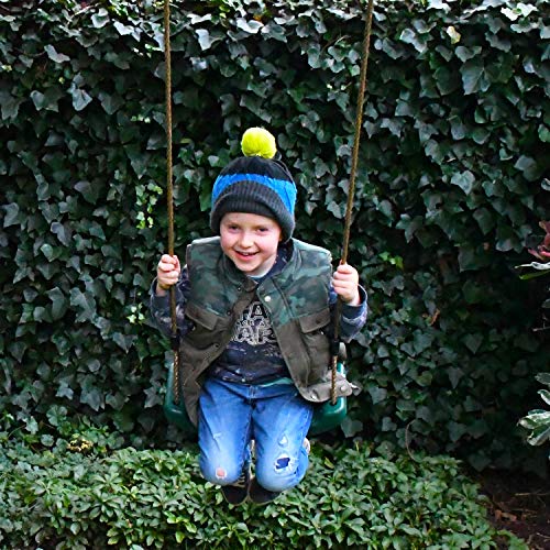 Garden Games Columpio Infantil de Plástico para Exterior, para Niños - Altura Ajustable (Verde)