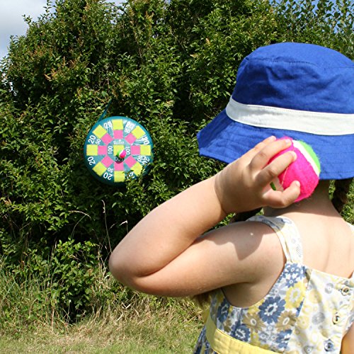 Garden Games Juego de Tablero de Dardos Inflable con 3 Pelotas - Juego de Puntería al Aire Libre en una Bolsa de Algodón Grueso