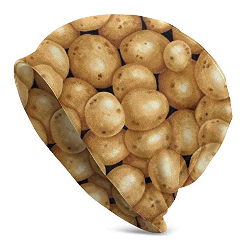 Garden Potatoes Negro Unisex Adulto Gorro de Punto Invierno Verano Slouchy Beanie Skull Cap Garden Potatoes Negro Unisex Adulto Gorro de Punto Invierno Verano Slouchy Beanie Skull Cap