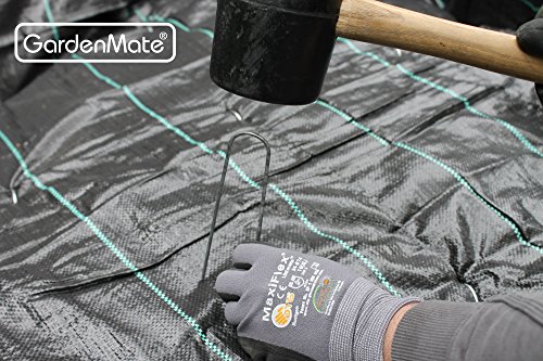 GardenMate 100 Grapas de sujeción GALVANIZADAS de Alambre de Acero | Longitud 200 mm, Ancho 25 mm, Ø 3,8 mm, Cabeza Redonda | para Suelos Extremadamente Duros GardenMate 100 Grapas de sujeción GALVANIZADAS de Alambre de Acero | Longitud 200 mm, Ancho 25 mm, Ø 3,8 mm, Cabeza Redonda | para Suelos Extremadamente Duros