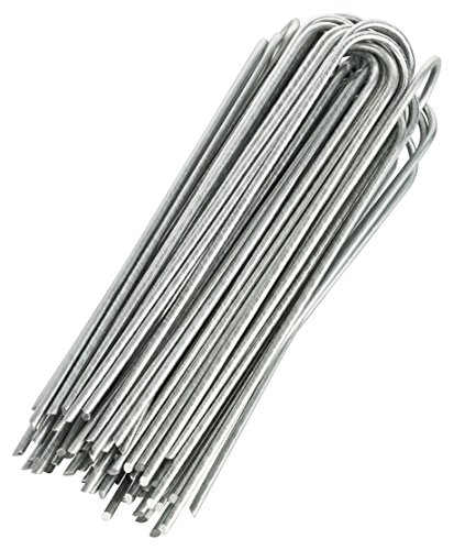 GardenMate 100 Grapas de sujeción GALVANIZADAS de Alambre de Acero | Longitud 200 mm, Ancho 25 mm, Ø 3,8 mm, Cabeza Redonda | para Suelos Extremadamente Duros GardenMate 100 Grapas de sujeción GALVANIZADAS de Alambre de Acero | Longitud 200 mm, Ancho 25 mm, Ø 3,8 mm, Cabeza Redonda | para Suelos Extremadamente Duros