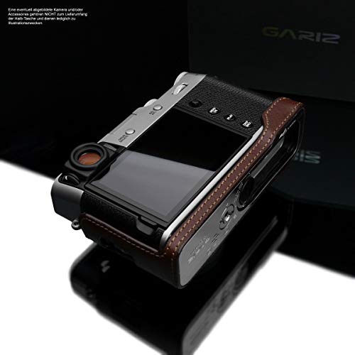 GARIZ HG-CHX100VBR - Funda para cámara Fujifilm X100V (piel italiana), color marrón oscuro