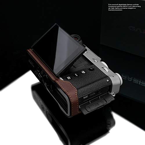 GARIZ HG-CHX100VBR - Funda para cámara Fujifilm X100V (piel italiana), color marrón oscuro