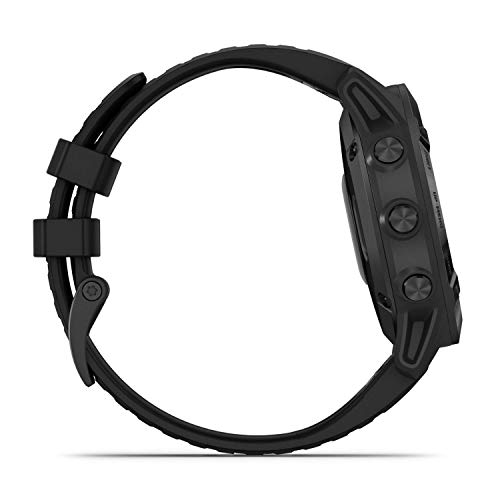 Garmin fēnix ​​6 PRO - Reloj GPS multideporte con mapas, música, frecuencia cardíaca y sensores, Negro con correa negra