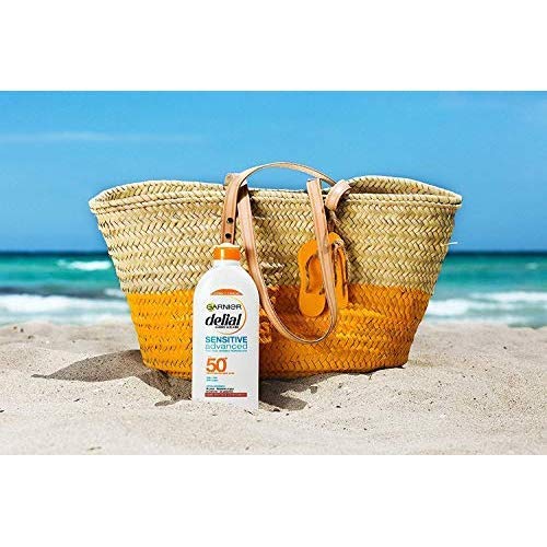 Garnier Delial Sensitive Advanced Leche Solar para Pieles Claras, Sensibles e Intolerantes al Sol, Alta Protección IP50+ - 400 ml