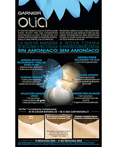 Garnier Olia - Decolorante Permanente sin Amoniaco, con Aceites Florales de Origen Natural - Decolorante Extremo D+++ Garnier Olia - Decolorante Permanente sin Amoniaco, con Aceites Florales de Origen Natural - Decolorante Extremo D+++