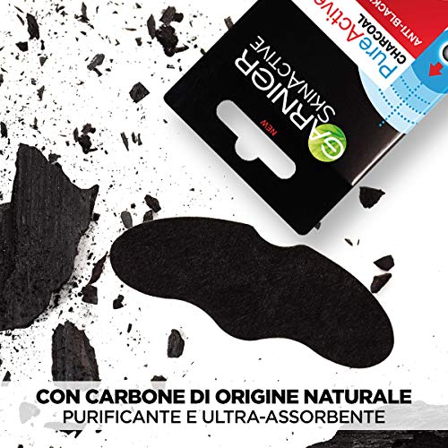 Garnier Skin Active PureActive Tiras de Carbón Anti Puntos Negros, Espinillas y Poros de la Nariz - 4 Tiras