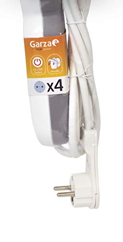 Garza - Regleta de 4 enchufes con Interruptor y protección Infantil, Enchufe Plano, Cable de 1,4 Metros Garza - Regleta de 4 enchufes con Interruptor y protección Infantil, Enchufe Plano, Cable de 1,4 Metros