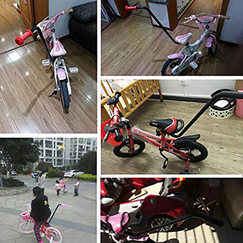 GASFW Manija de Empuje de Equilibrio del Entrenador de Bicicleta para Niños, Dispositivo Auxiliar de Varilla de Soporte de Bicicleta, Agarre de Padres para Niños, Manija de Empuje de Aprendizaje