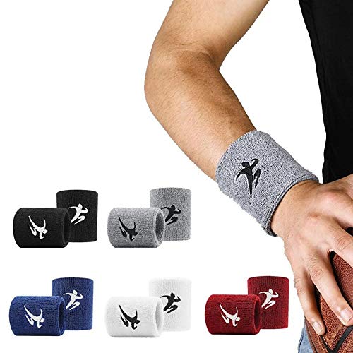 Gather together Black 1pcs Wrist Sweatband Tennis Sport Wristband Volleyball Gym Wrist Brace Support Sweat Band Towel Bracelet Protector 8.5cm*7.5cm