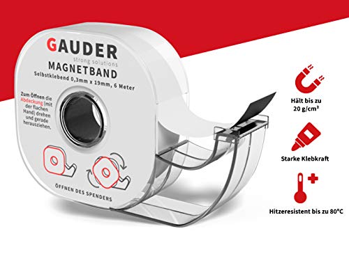 GAUDER Dispensador de Cinta Magnética | Banda Magnética Autoadhesiva | Tira de Imán Adhesiva GAUDER Dispensador de Cinta Magnética | Banda Magnética Autoadhesiva | Tira de Imán Adhesiva