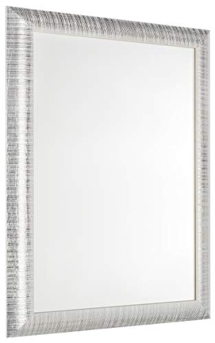 GaviaStore Espejo de Pared Moderno - Elise - 70x50 cm - Muebles para el hogar Arte decoración Sala de Estar Sala Moderna Dormitorio baño Cocina Entrada Wall (Silver) GaviaStore Espejo de Pared Moderno - Elise - 70x50 cm - Muebles para el hogar Arte decoración Sala de Estar Sala Moderna Dormitorio baño Cocina Entrada Wall (Silver)
