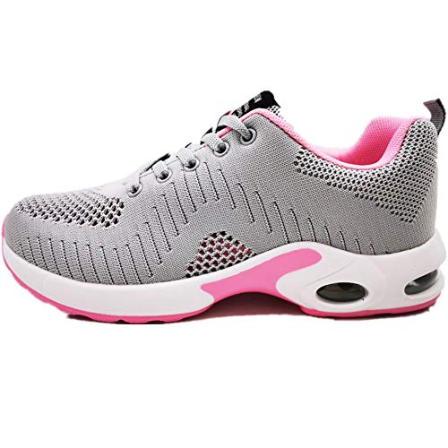 GAXmi Zapatillas Deportivas de Mujer Air Cordones Zapatos de Ligero Running Fitness Zapatillas de para Correr Antideslizantes Amortiguación Sneakers Rosa Gris 40 EU GAXmi Zapatillas Deportivas de Mujer Air Cordones Zapatos de Ligero Running Fitness Zapatillas de para Correr Antideslizantes Amortiguación Sneakers Rosa Gris 40 EU