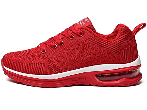 GAXmi Zapatillas Deportivas Mujer Zapatos de Malla Transpirables y Ligeros con Cordones y Cojín de Aire para Running Fitness Rojo 37.5 EU (Etiqueta 39) GAXmi Zapatillas Deportivas Mujer Zapatos de Malla Transpirables y Ligeros con Cordones y Cojín de Aire para Running Fitness Rojo 37.5 EU (Etiqueta 39)
