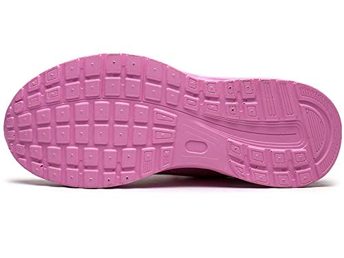 GAXmi Zapatillas Deportivas Mujer Zapatos de Malla Transpirables y Ligeros con Cordones y Cojín de Aire para Running Fitness Rosa 36.5 EU (Etiqueta 38)