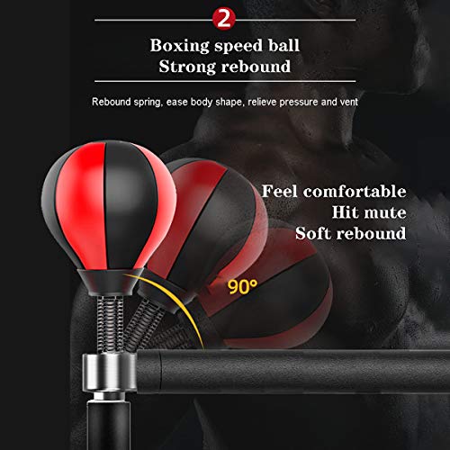 GAYBJ Punch Ball Stand-Alone con Soporte Independiente Boxing Speed ​​Ball Puñetazo con Independiente con Altura Ajustable para el Entrenamiento de Artes Marciales Mixtas,Negro,8 Suction Cup Base