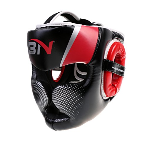 Gazechimp Casco de Boxeo de Desmontable Accesorio de Protecciones de Artes Marciales MMA Gear Protector de Ajustable - Rojo