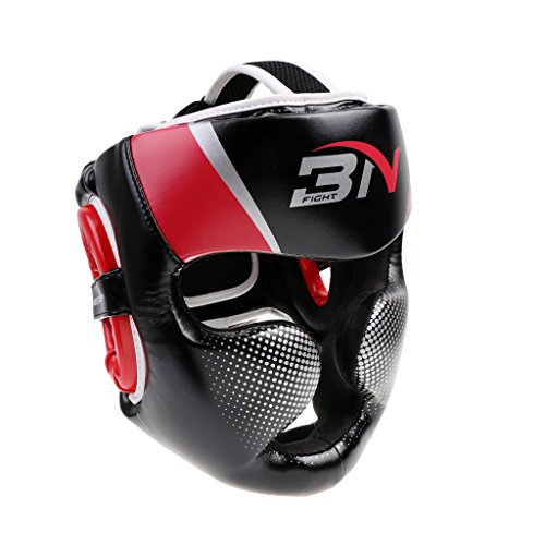 Gazechimp Casco de Boxeo de Desmontable Accesorio de Protecciones de Artes Marciales MMA Gear Protector de Ajustable - Rojo