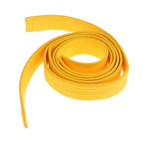 Gazechimp Cinturón de Taekwondo Karate Judo Comodo Durable Correa Fuerte para Examen de Competencia de Algodón Deportes - Amarillo, 220cm Gazechimp Cinturón de Taekwondo Karate Judo Comodo Durable Correa Fuerte para Examen de Competencia de Algodón Deportes - Amarillo, 220cm