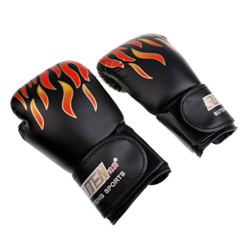 Gazechimp Guantes de Boxeo para Entrenamiento de MMA Peleando Sacos de Arena Sanda Mitones Accesorio de Kick Boxing - Negro