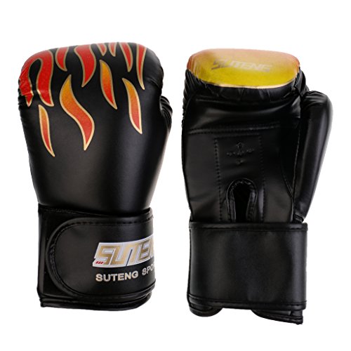 Gazechimp Guantes de Boxeo para Entrenamiento de MMA Peleando Sacos de Arena Sanda Mitones Accesorio de Kick Boxing - Negro